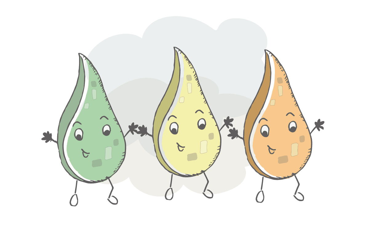 Nährstoffe halten sich an den Händen